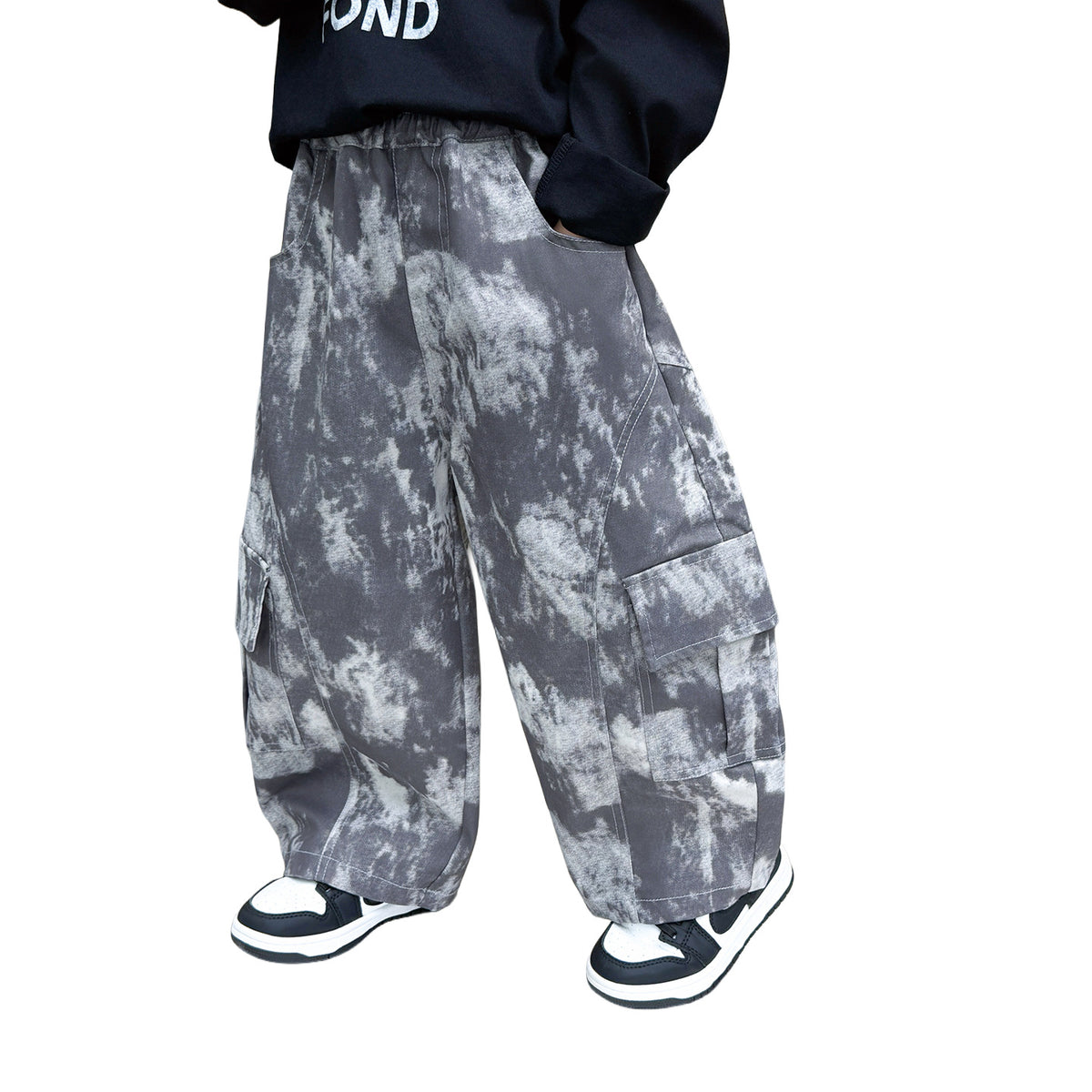 Boys Tie-Dye Casual Cargo Pants
