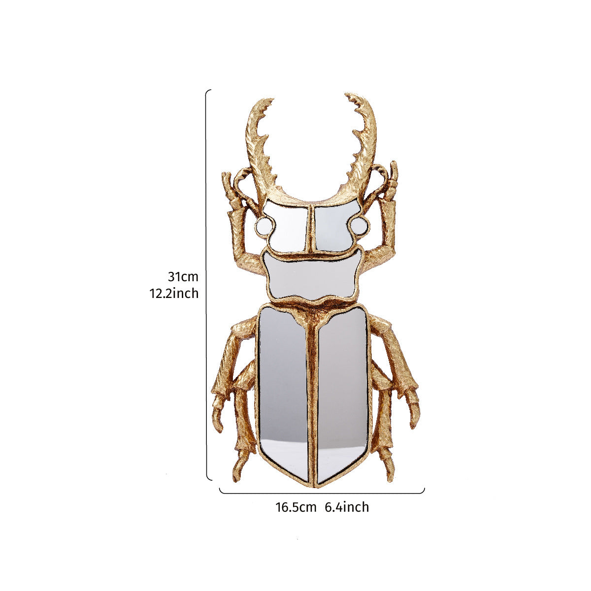 Golden mirror beetle wall decoration