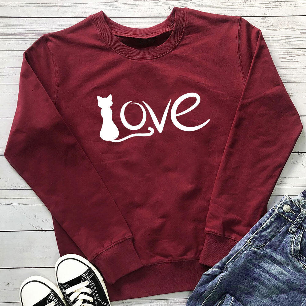 Printed round neck long sleeved sweatshirt