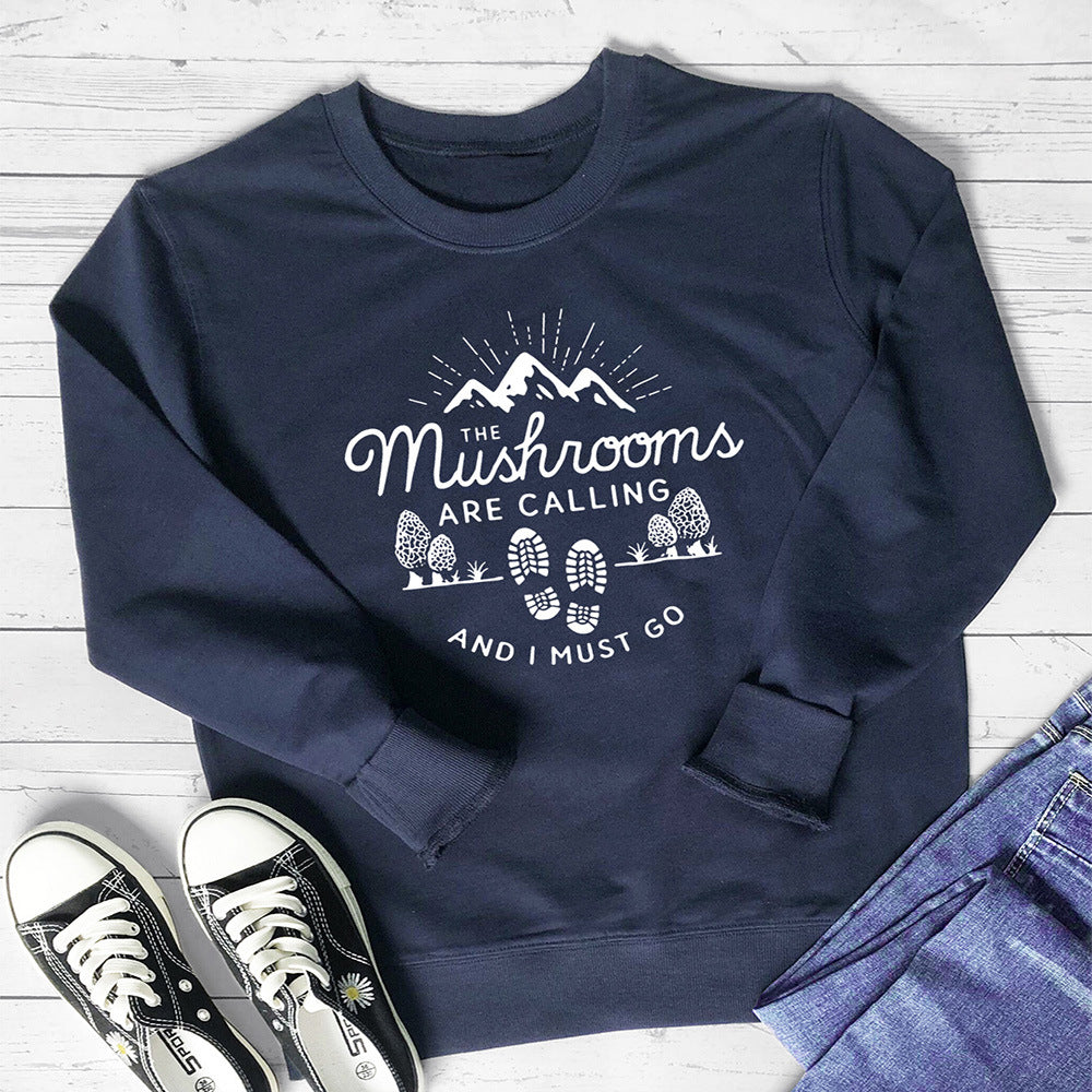 Round neck long sleeved sweatshirt
