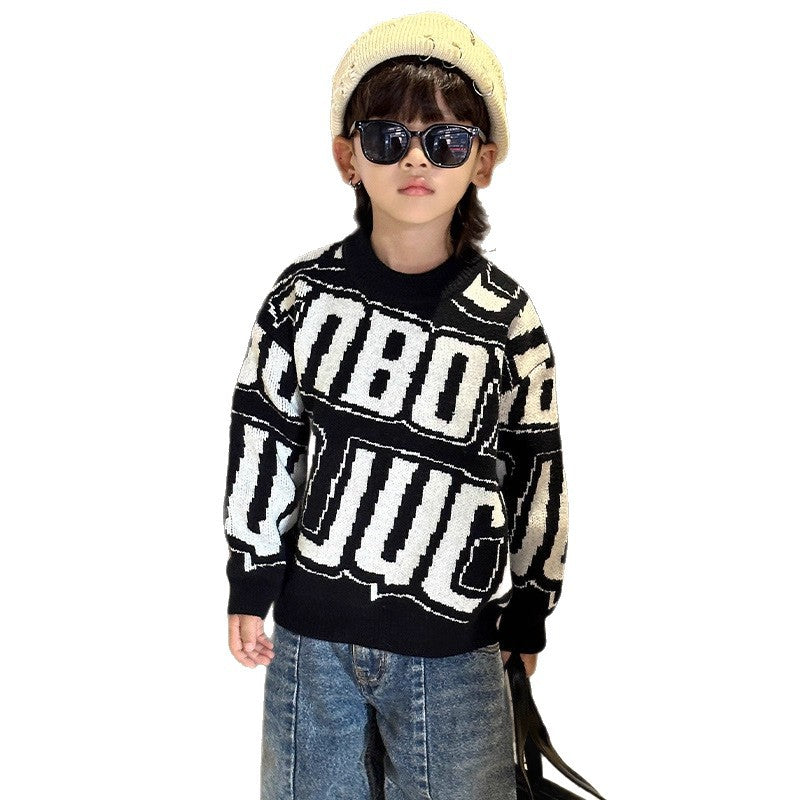 Spring Autumn Fashionable Knit Sweater for Boys