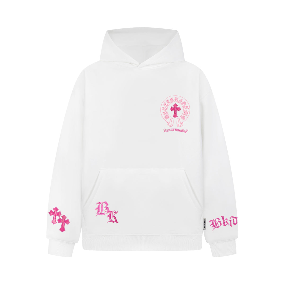 Embroidery Letter Graphic Hooded Sweatshirt Loose Heavyweight Unisex
