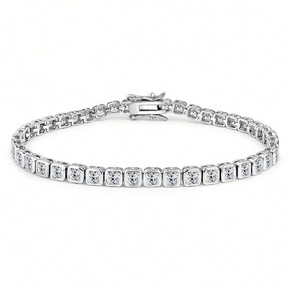 New 3mm Square Zircon Bracelet for Men and Women, Elegant Jewelry with Full Diamond Ice Sugar Design