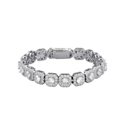 Fashion Trendy Ice Sugar Chain Cuban Chain Ice Sugar Link 5A Zircon Tennis Bracelet Flip Cover Men's Trendy Bracelet