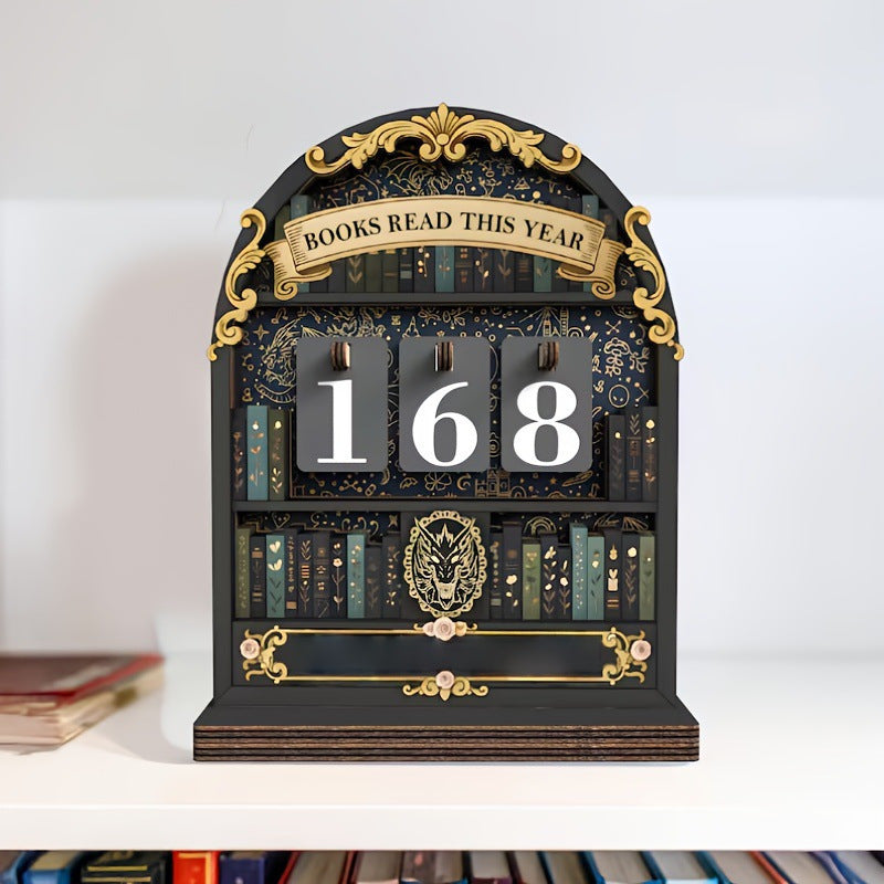 Wooden Vintage Reading Tracker Set Bookmark Bookstore Style Bookplate
