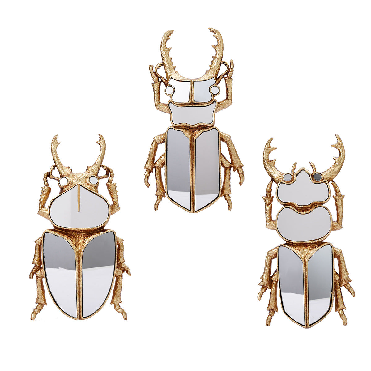 Golden mirror beetle wall decoration