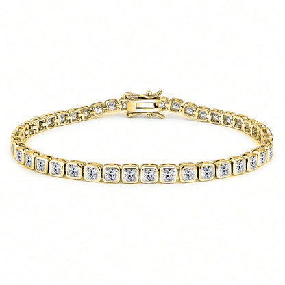 New 3mm Square Zircon Bracelet for Men and Women, Elegant Jewelry with Full Diamond Ice Sugar Design