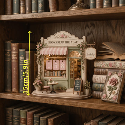 Wooden Vintage Reading Tracker Set Bookmark Bookstore Style Bookplate