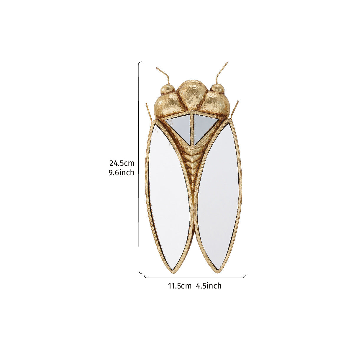 Golden Cicada shaped Mirror Wall Hanging