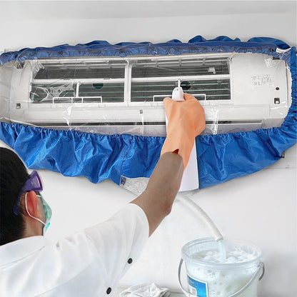 2.4/3.2m AC Cleaning Water Cover Full Set – Waterproof Home Air Conditioner Cleaning Kit with Pipe, Wall & Ceiling Dust Cover