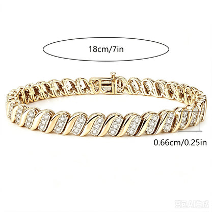 Spring Hook Cuban Chain Bracelet Copper Gold Plated Zircon Stone Hip Hop Fashion Design Jewelry