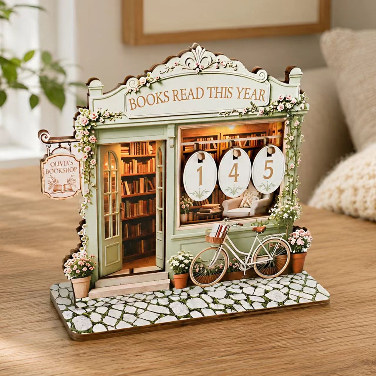 Wooden Vintage Reading Tracker Set Bookmark Bookstore Style Bookplate