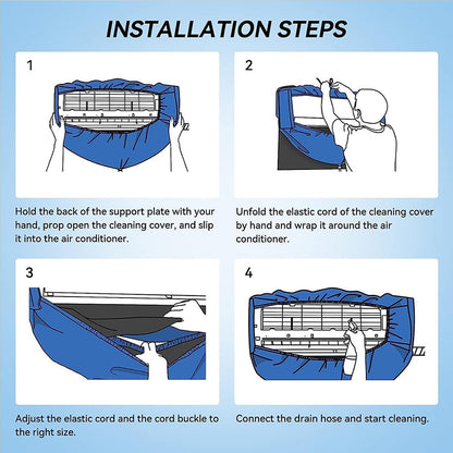 2.4/3.2m AC Cleaning Water Cover Full Set – Waterproof Home Air Conditioner Cleaning Kit with Pipe, Wall & Ceiling Dust Cover