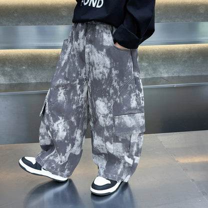 Boys  Tie-Dye Casual Cargo Pants