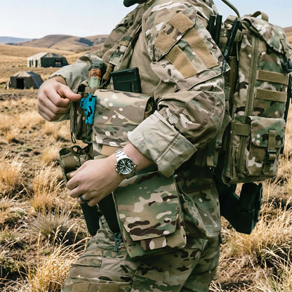 Tactical Laser Cut MOLLE Admin Pouch, Multi-Use Utility Bag for 5.56 & 9mm Mag Storage, First Aid & EDC Organizer