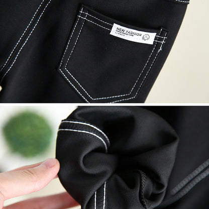 Casual Black Spring Autumn Boys Sweatpants Long Pants