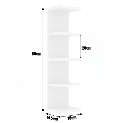 5-Tier Wall Floating Shelf 31.5", Wood-Style Display Rack for Books & Plants