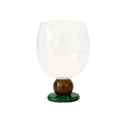 Handmade Jade Ball Goblet – Borosilicate Heat-Resistant Glass Cup for Wine, Champagne, Coffee & Latte