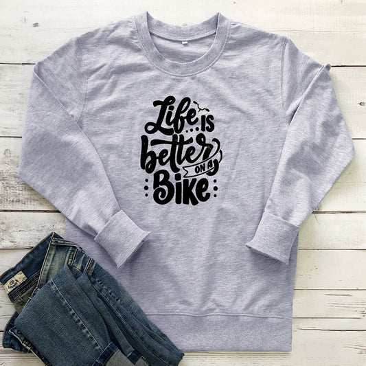 Life is better on A Bike printed hoodie