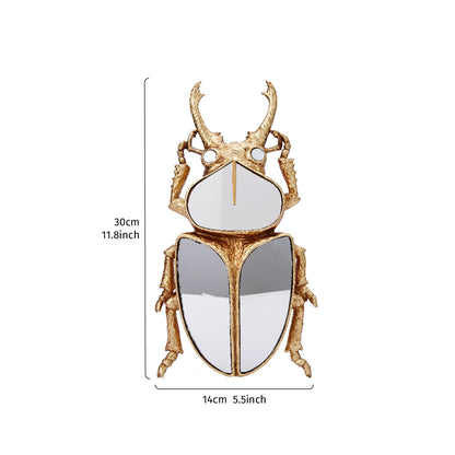 Golden mirror beetle wall decoration