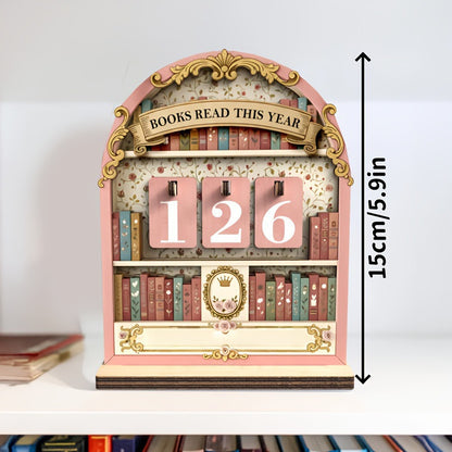 Wooden Vintage Reading Tracker Set Bookmark Bookstore Style Bookplate