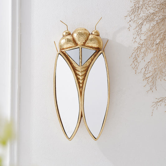Golden Cicada shaped Mirror Wall Hanging