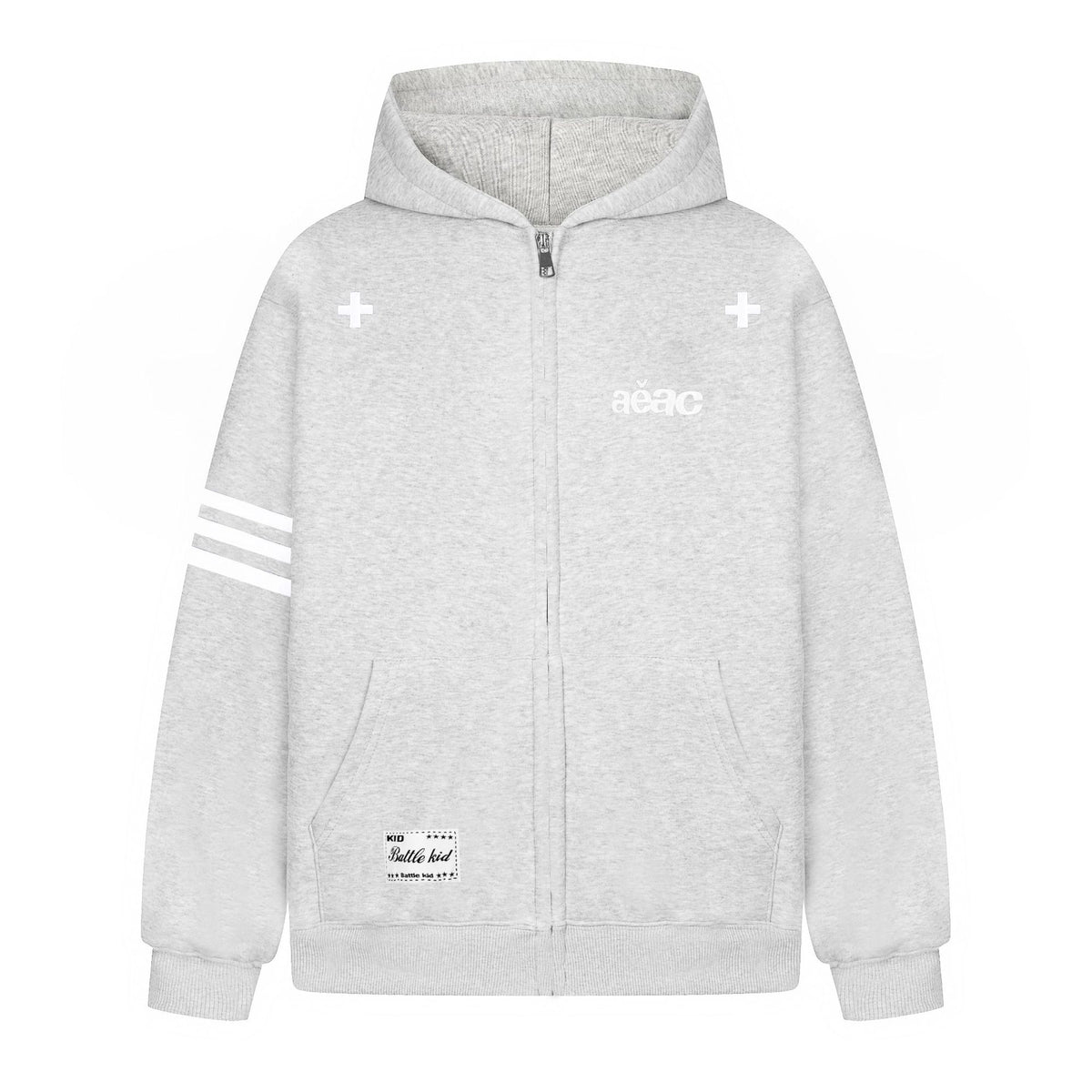 Hooded Zip-Up Jacket Casual Streetwear Colorblock Stripe Sleeves Loose Fit Multi-Color Top