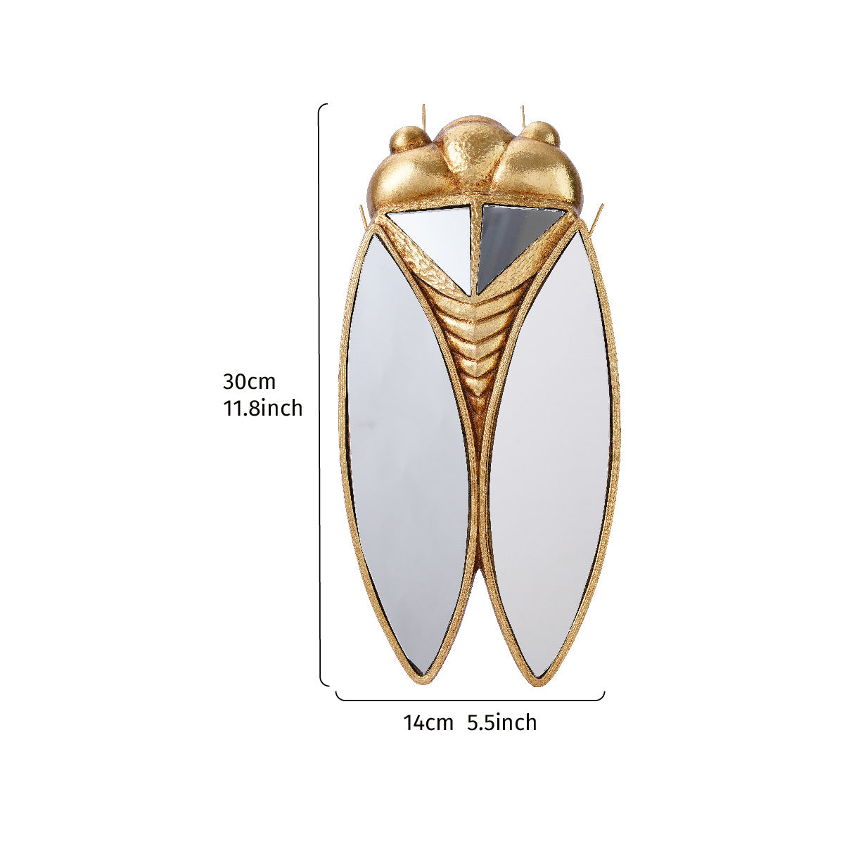 Golden Cicada shaped Mirror Wall Hanging