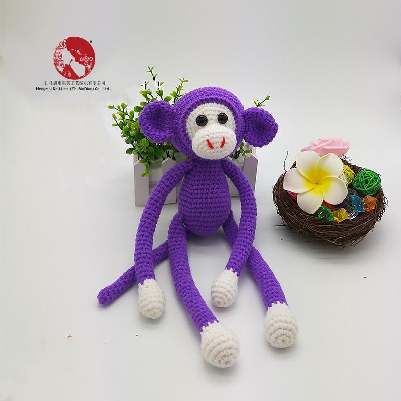 Creative Spider Monkey Plush Toy - Handmade Crochet Knitted Yarn Doll