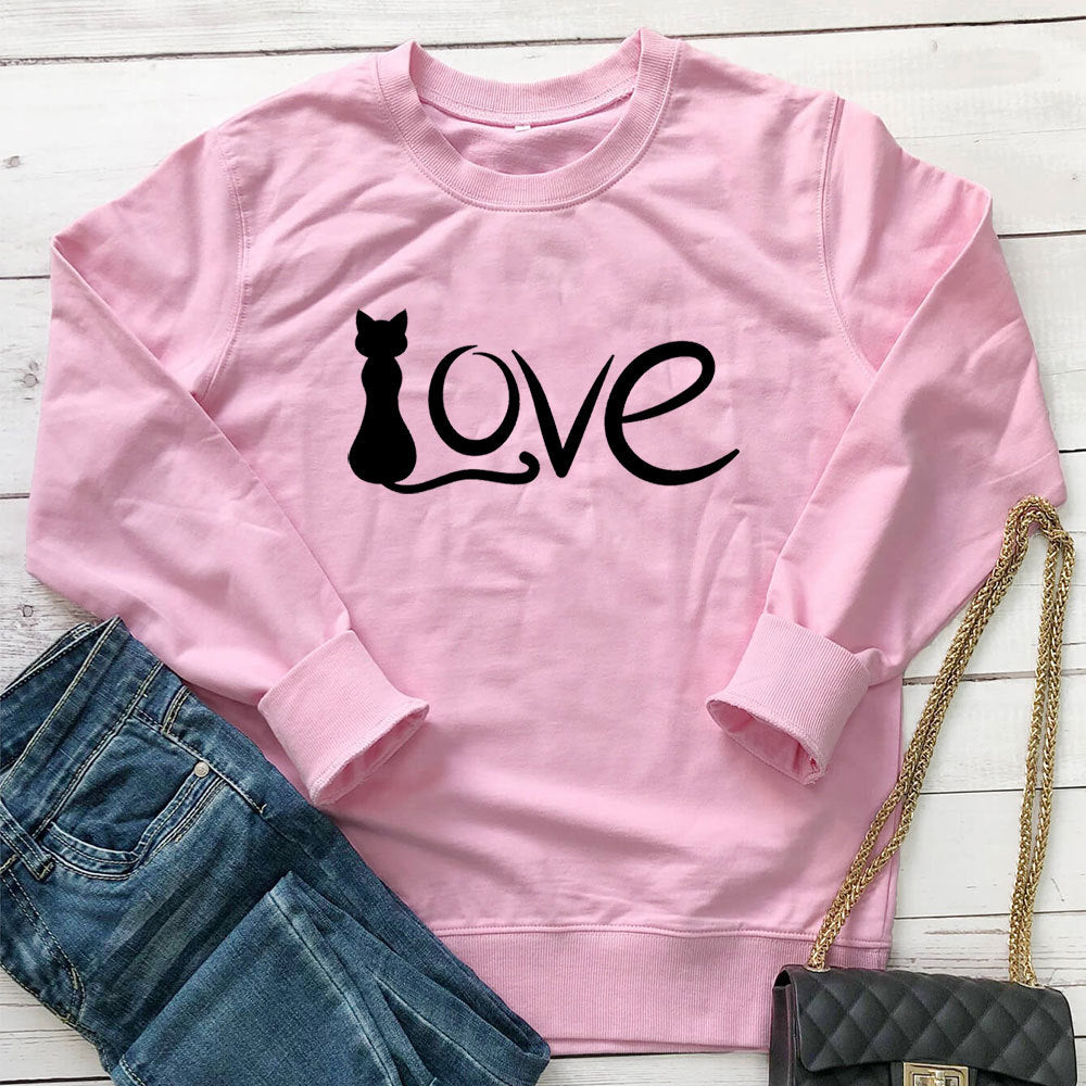 Printed round neck long sleeved sweatshirt