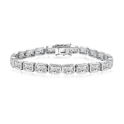 Jewelry  Stylish Zircon Bracelet with Large Full Zircon Stones, Platinum-Plated White Zircon, Rose Gold Plated Pink Zircon, Fashion Jewelry