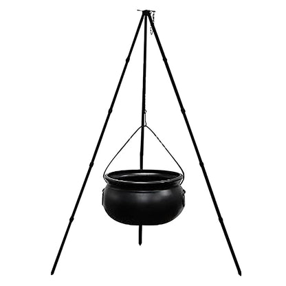 Halloween Black Witches Cauldron with Skeletons on Tripod – Outdoor Horror House Scary Prop, Home Halloween Decoration