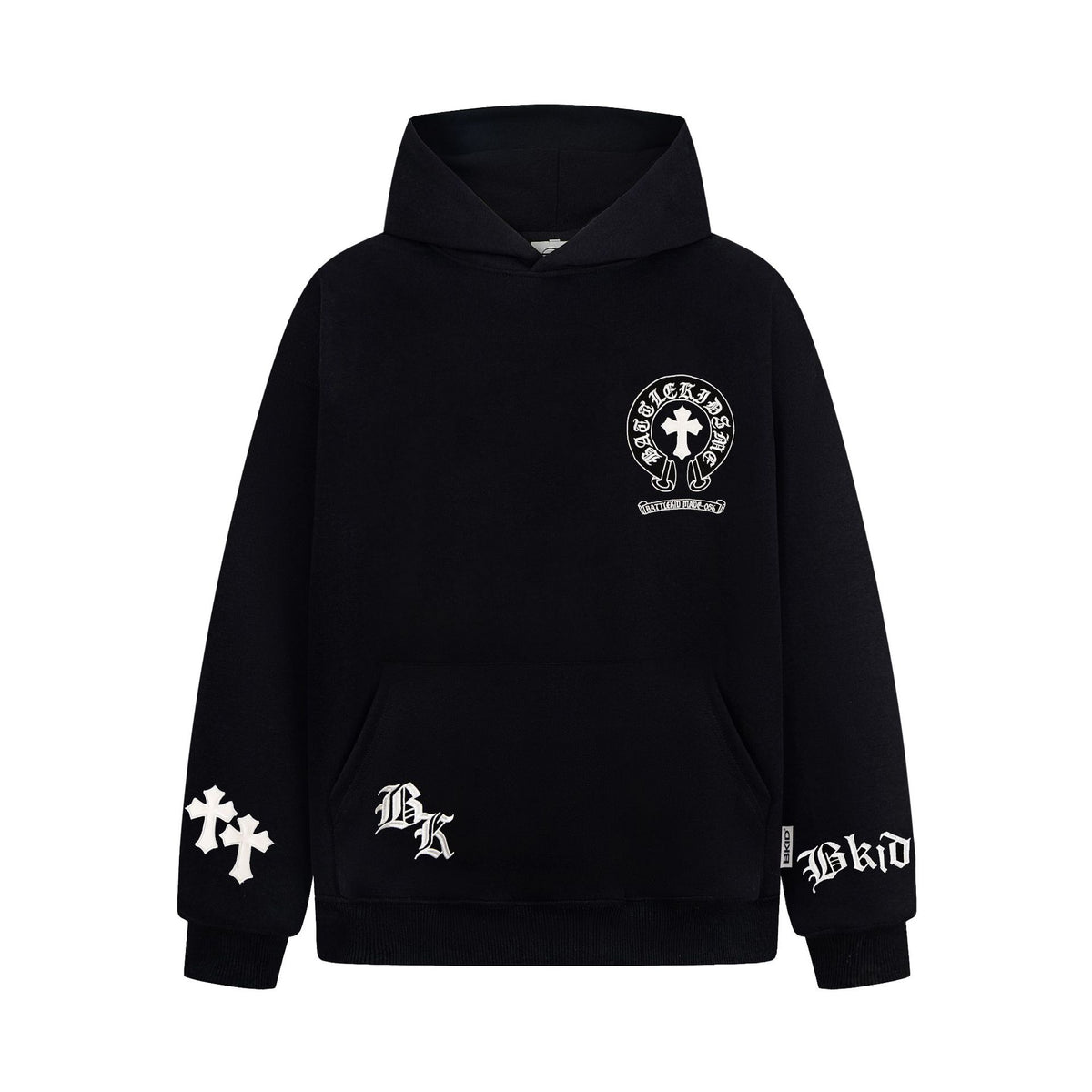 Embroidery Letter Graphic Hooded Sweatshirt Loose Heavyweight Unisex