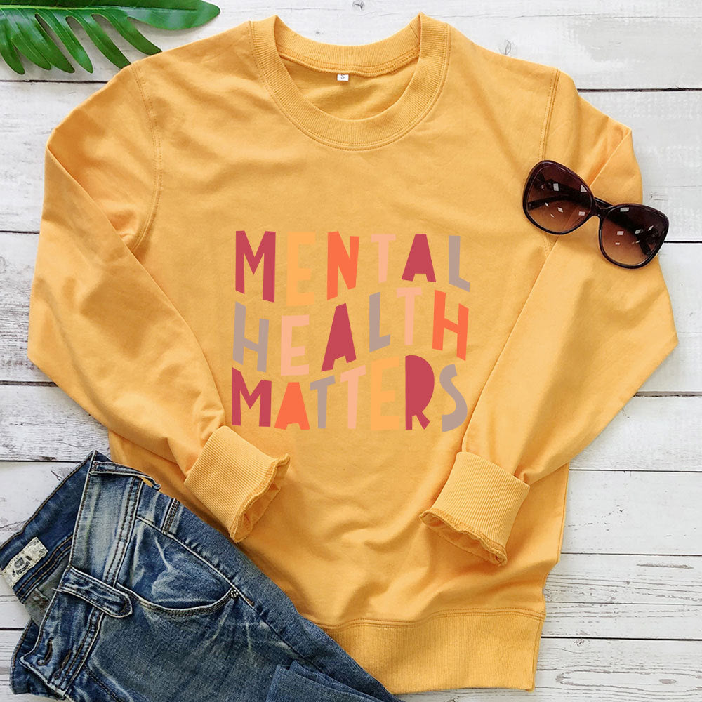 Letter printed long sleeved hoodie