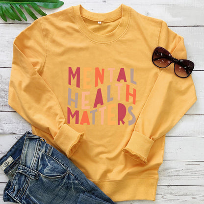 Letter printed long sleeved hoodie