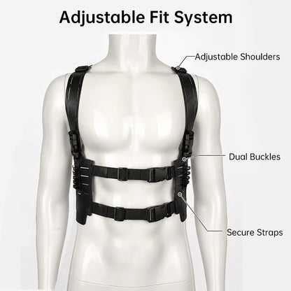 Tactical Shoulder Harness for Airsoft & Cosplay, Leon Kennedy Style Utility Chest Rig for Resident Evil Fans