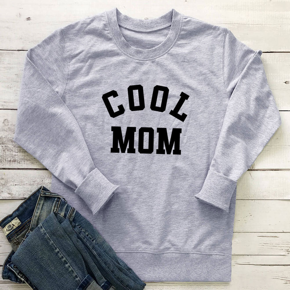 Cool MOM pure letter printed hoodie