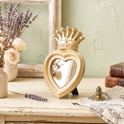 Golden Crown Oval Makeup Mirror