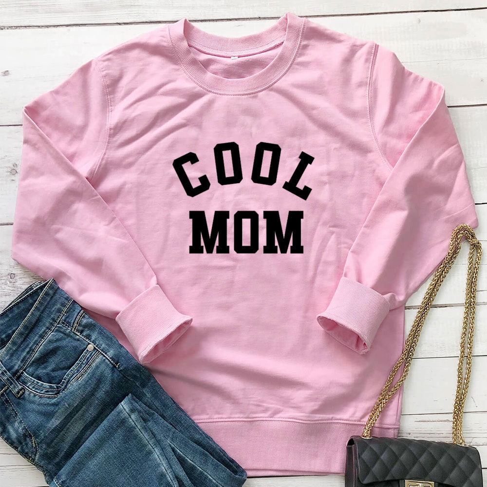 Cool MOM pure letter printed hoodie