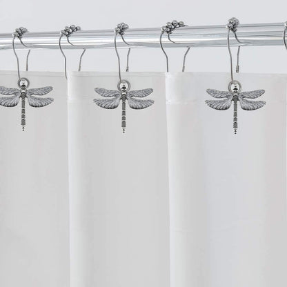Stainless Steel Large Dragonfly Shower Curtain Rings with Ball Bearing - Bathroom Decor Hooks