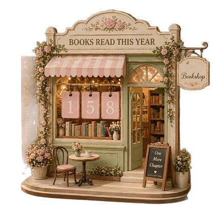 Wooden Vintage Reading Tracker Set Bookmark Bookstore Style Bookplate