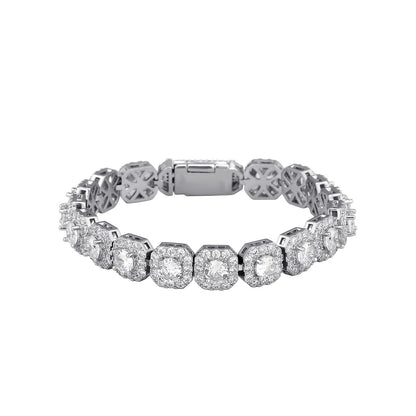 Fashion Trendy Ice Sugar Chain Cuban Chain Ice Sugar Link 5A Zircon Tennis Bracelet Flip Cover Men's Trendy Bracelet