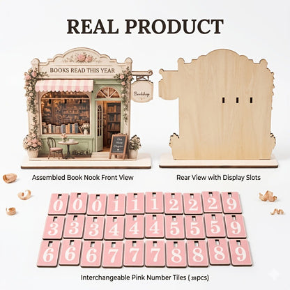 Wooden Vintage Reading Tracker Set Bookmark Bookstore Style Bookplate