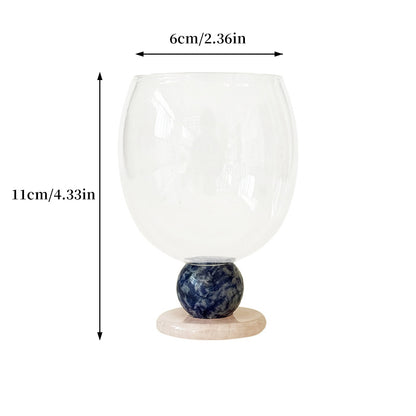 Handmade Jade Ball Goblet – Borosilicate Heat-Resistant Glass Cup for Wine, Champagne, Coffee & Latte