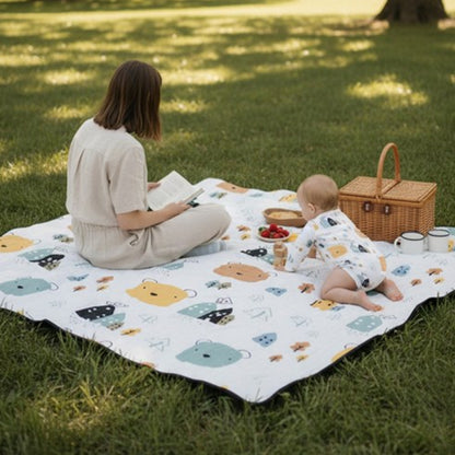 Portable Waterproof & Sandproof Picnic Blanket, Compact Outdoor Mat for Beach, Camping, Hiking, Travel