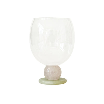 Handmade Jade Ball Goblet – Borosilicate Heat-Resistant Glass Cup for Wine, Champagne, Coffee & Latte