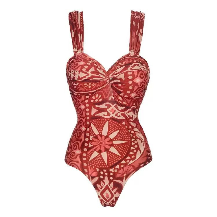 Fashionable Printed Sexy Swimwear Women's Two-Piece One-Piece Swim Suit Set Swimwear
