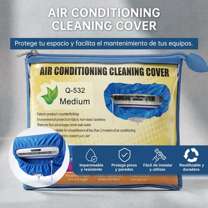 2.4/3.2m AC Cleaning Water Cover Full Set – Waterproof Home Air Conditioner Cleaning Kit with Pipe, Wall & Ceiling Dust Cover