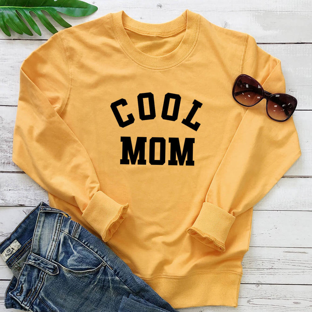 Cool MOM pure letter printed hoodie