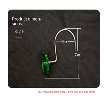 Creative S-Shape Acrylic and Metal Bathroom Shower Curtain Hooks - Multi-Color